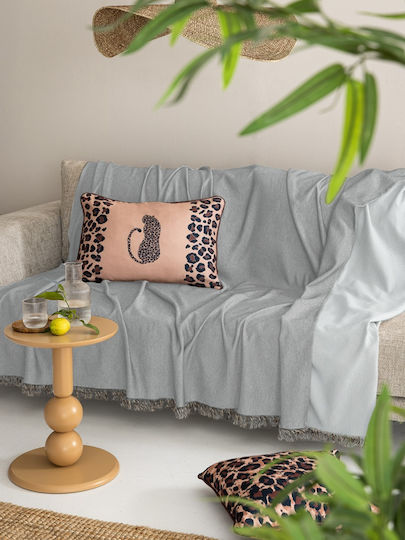 Palamaiki Oba Zweisitzer-Sofa Überwurf 180x250cm Hellgrau