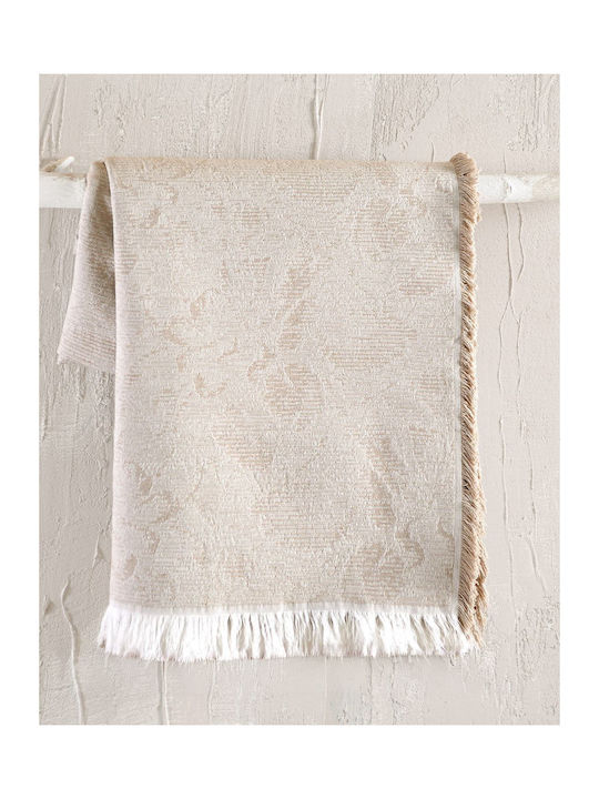 Rythmos Peony Zweisitzer-Sofa Überwurf Jacquard 180x240cm Beige