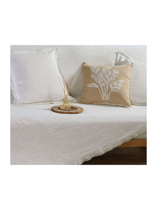 Nef-Nef Homeware Zebra Триместен Диван Покривка 170x300см Сива