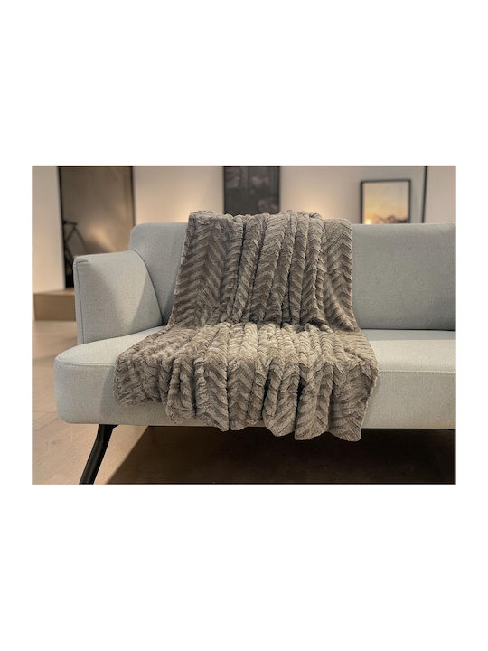 Linea Home Arrow Pătură Blănoasă Simplă 150x200cm Moca