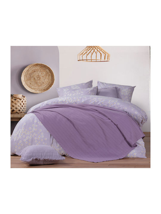 Nef-Nef Homeware Cool Pique Blanket Double Bed 220x240cm Purple