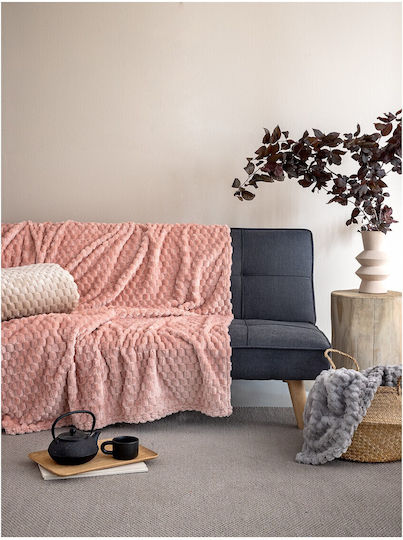 Palamaiki Aster Κουβέρτα Fleece Υπέρδιπλη 220x240εκ. Rose