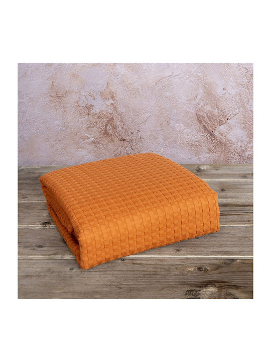 Nima Habit Κουβέρτα Πικέ Υπέρδιπλη 220x240εκ. Deep Orange