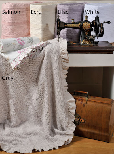 Down Town Home 454 Κουβέρτα Πικέ Υπέρδιπλη 230x260εκ. Βολάν White