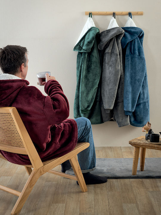 Palamaiki Huhu Κουβέρτα Fleece με Μανίκια 90x100εκ. Denim