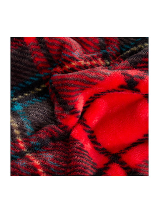Atmosphera Κουβέρτα Fleece Καναπέ 130x170εκ. Κόκκινη