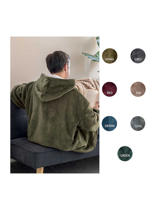 Palamaiki Huhu Κουβέρτα Fleece με Μανίκια 90x100εκ. Denim