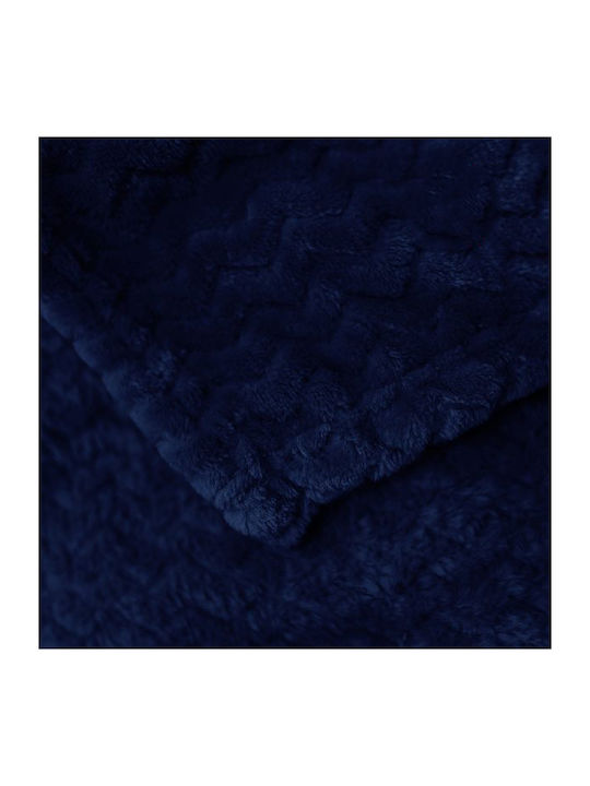 To megalo pazari Fleece Blanket Single 160x220cm Velour Blue