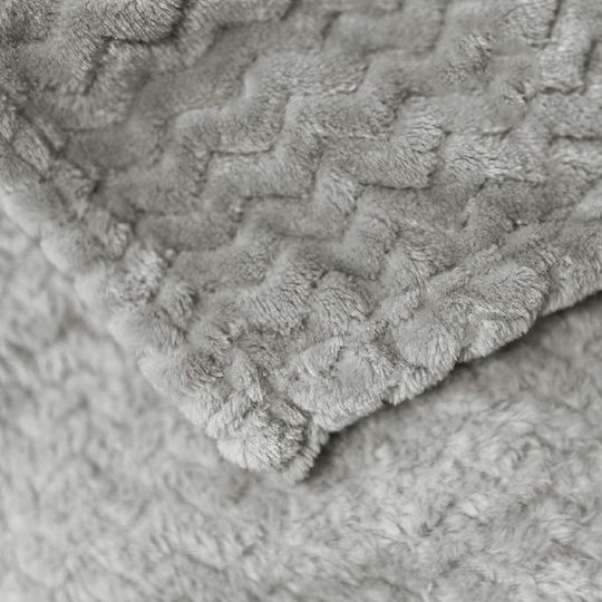 To megalo pazari Fleece Decke Einzeln 160x220cm Velours Grau