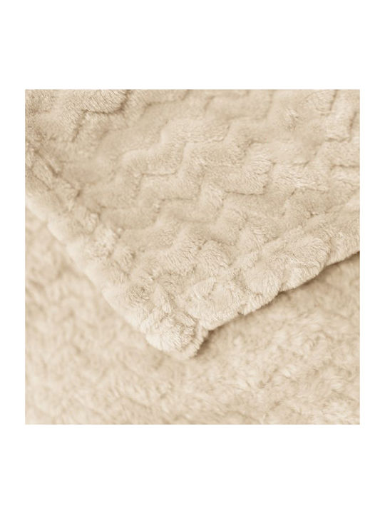 To megalo pazari Blanket Fleece Super Double 220x230cm Ecru