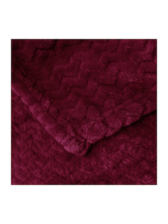 To megalo pazari Fleece Blanket Double 220x230cm Velvet Burgundy