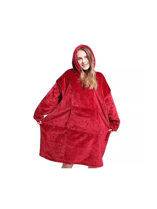 Fleece-Decke mit Ärmeln 80x80cm Rote