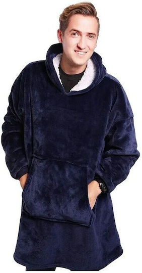Fleece Decke mit Ärmeln 80x80cm Blau