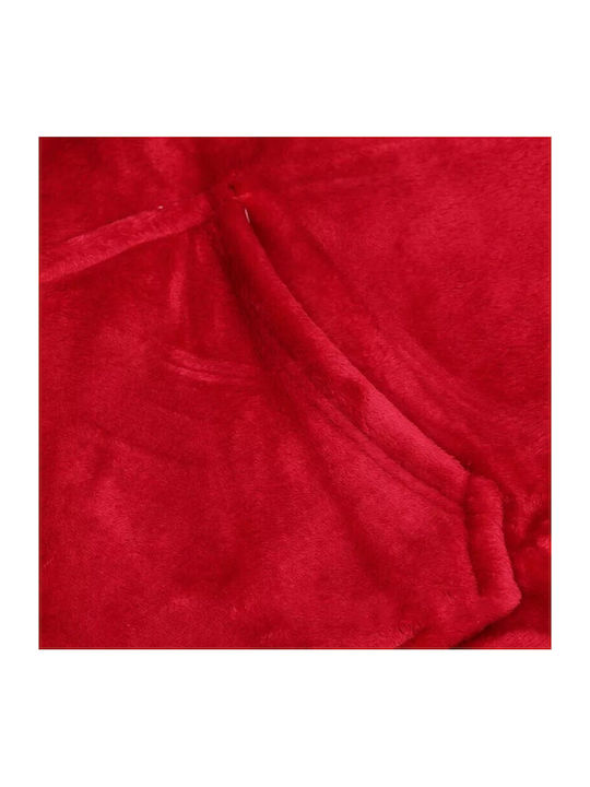 Fleece-Decke mit Ärmeln 80x80cm Rote