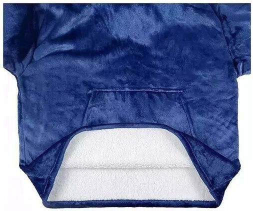 Fleece Decke mit Ärmeln 80x80cm Blau