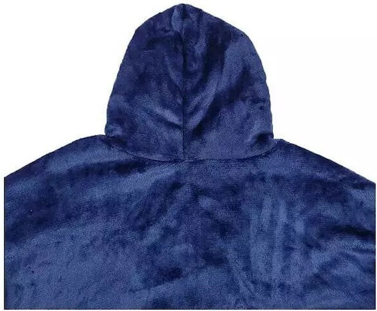 Fleece Decke mit Ärmeln 80x80cm Blau