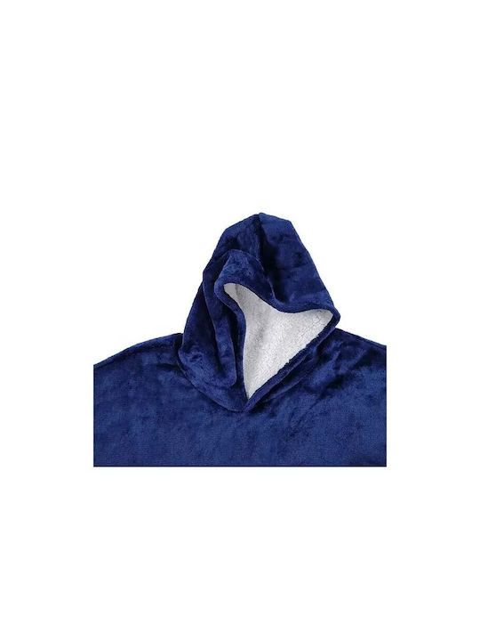 Κουβέρτα Fleece με Μανίκια 80x80εκ. Μπλε