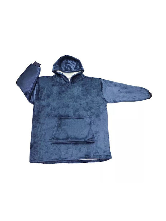 Κουβέρτα Fleece με Μανίκια 80x80εκ. Μπλε