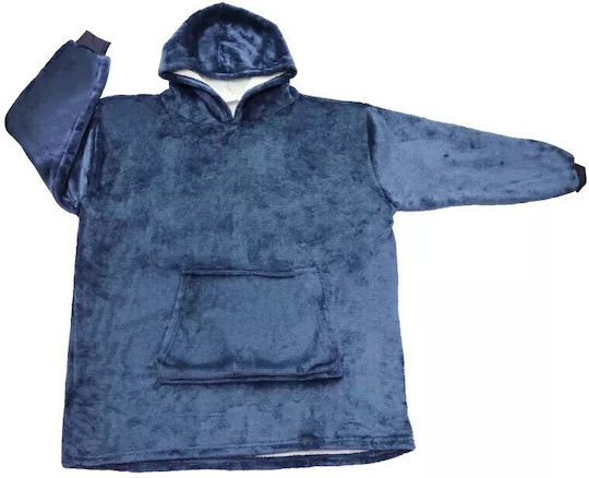 Fleece Decke mit Ärmeln 80x80cm Blau