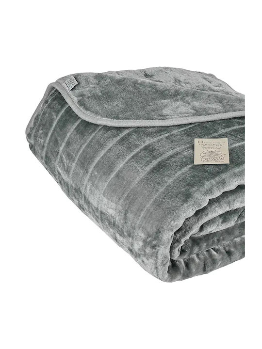 Family Enterprise Κουβέρτα Βελουτέ Υπέρδιπλη 220x240εκ. Γκρι 001089011X1
