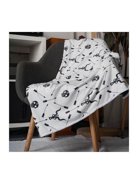 Bee. Unusual. There Is No Place Like Home Κουβέρτα Fleece Καναπέ 127x152εκ. White/Grey