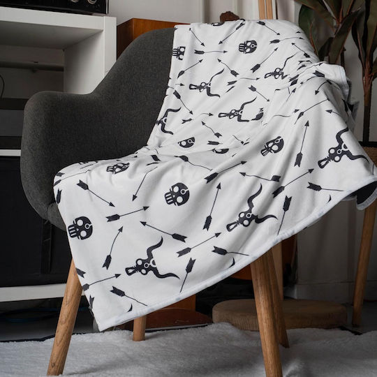 Bee. Unusual. There Is No Place Like Home Fleece Blanket Sofa 127x152cm White/Grey