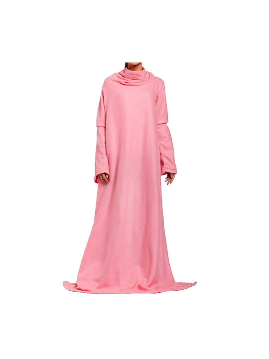 Κουβέρτα με Μανίκια 138x180εκ. Pink