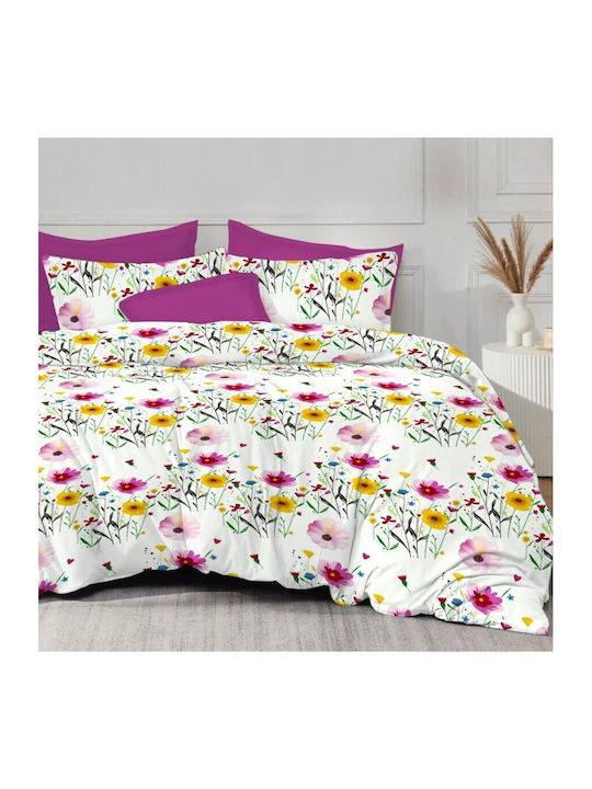 Pucioasa Set Husă de Pilotă Dublă cu 4 Fețe de Pernă & 1 Cearsaf 200x220 Multicolored