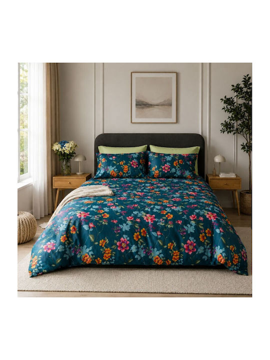Class Home Collection Set Huse Pentru Pilote Duble Cu 4 Fețe De Pernă Și 1 Cearceaf 200x220cm Tonia Floral