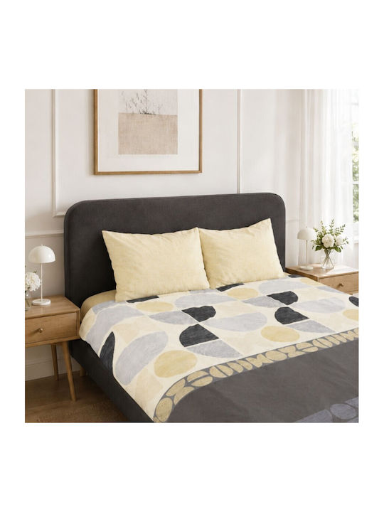 Cottonbox Set Huse Pentru Pilote 100% Bumbac 200x220cm Dublu Cu 2 Fețe De Pernă & 1 Cearceaf Bej
