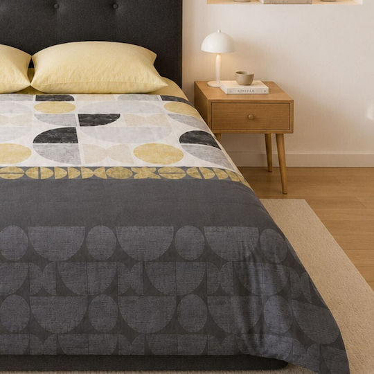 Cottonbox Cotton Duvet Cover Set 200x220cm Double With 2 Pillowcases & 1 Bed Sheet Beige