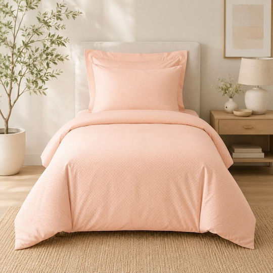 Cottonbox Set Huse Pentru Pilote 100% Bumbac 160x220cm Simplă Cu Față De Pernă Și 1 Cearșaf Salmon
