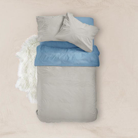 Borea Duvet Cover Cotton Single 160x240 Petrol-yellow