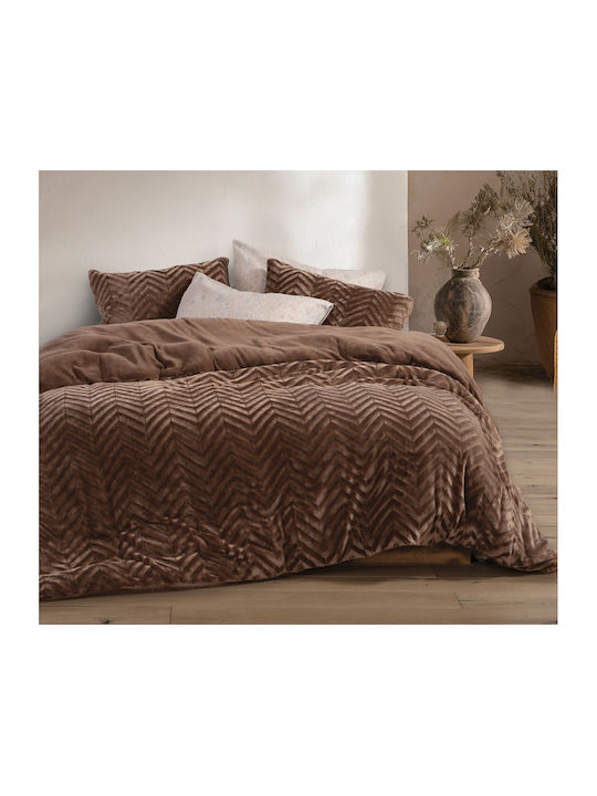 Nef-Nef Homeware Σετ Παπλωματοθήκη Μονή με Μαξιλαροθήκη 160x220cm Carmen Mocca