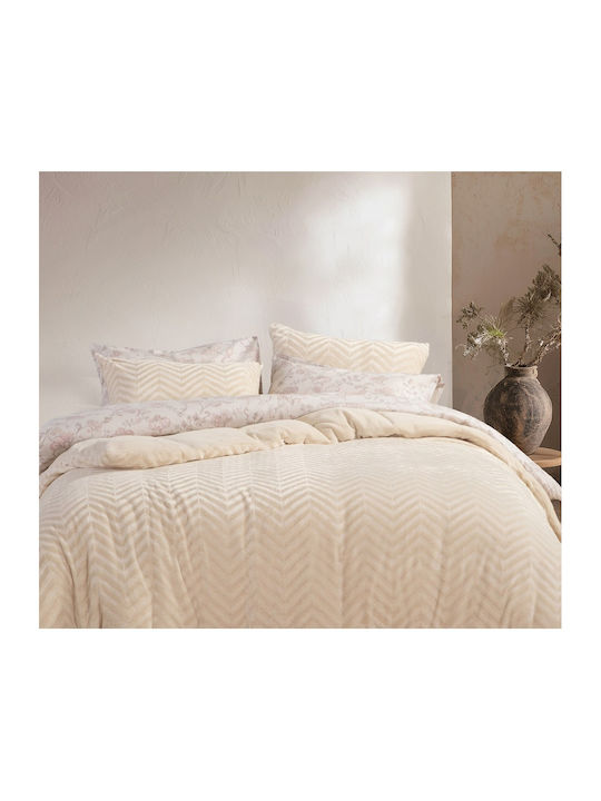 Nef-Nef Homeware Σετ Παπλωματοθήκη Μονή με Μαξιλαροθήκη 160x220cm Carmen Mocca