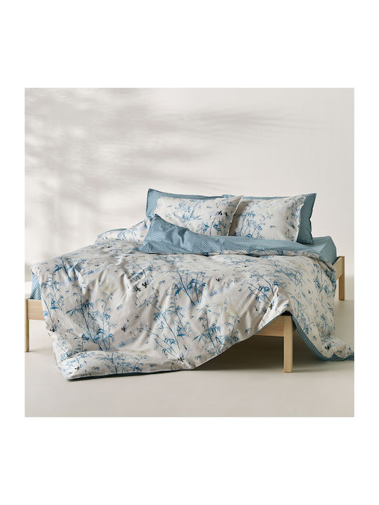 Kentia Σετ Παπλωματοθήκη Βαμβακοσατέν 220x240cm Υπέρδιπλη με 2 Μαξιλαροθήκες Shizen Shizen 01