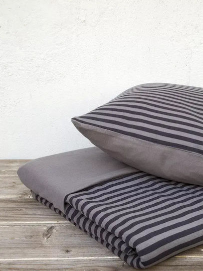 Nima Duvet Cover Set Cotton Queen with 2 Pillowcases 220x240 Suave Dark Gray