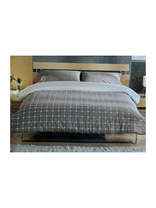 Manterol Casa Duvet Cover Set Queen with 2 Pillowcases 240x260 Ecru