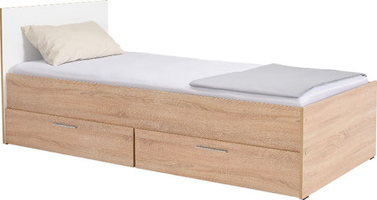 Plus Κρεβάτι Μονό για Στρώμα 90x190cm Sonoma - Λευκό Plus Κρεβάτι Μονό για Στρώμα 90x190cm Sonoma - Λευκό