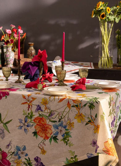 Tessitura Toscana Telerie Linen Tablecloth Antea Green 170x270cm