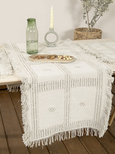 Nima Runner Cotton Liora Ecru 45x150cm