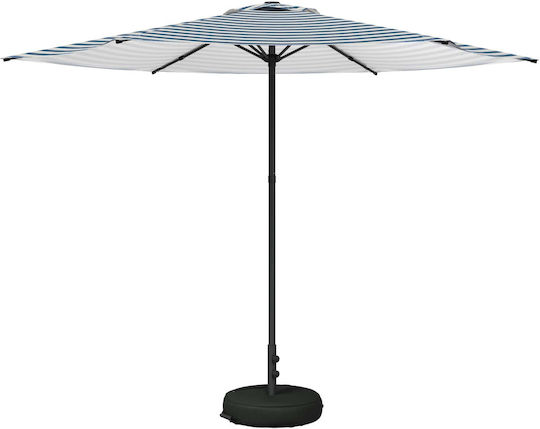 Circular Aluminum Garden Parasol Blue Diameter 3xHeight 2.28m