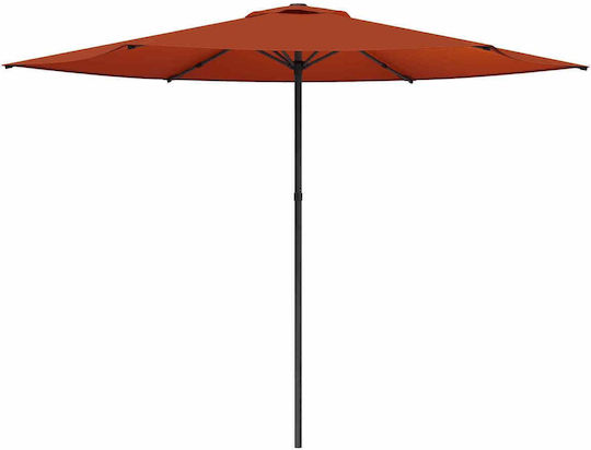 Circular Aluminum Garden Parasol Orange Diameter 3xHeight 2.23m