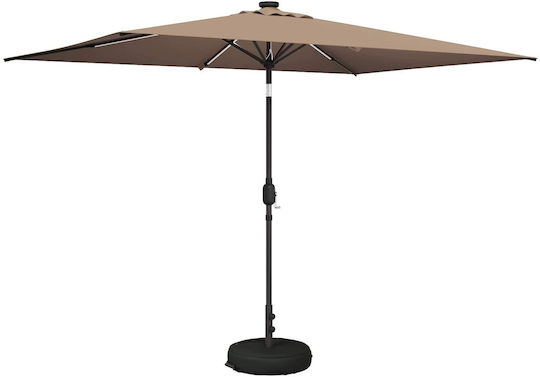 Aluminum Garden Parasol Brown 3x3xHeight 2.35m