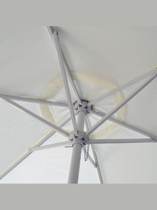 Round Aluminum Ecru Parasol 2m
