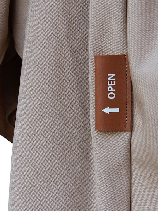 Professional Aluminum Squared Parasol Beige 4x4m