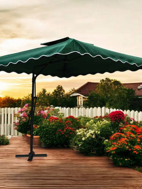 HD Garten- und Terrassen-Sonnenschirm Kippbar Quadratisch Aluminium Grün 2.5x2.6m