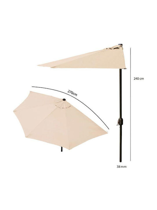 Wall Mounted Circular Aluminum Beige Parasol Φ2.7m