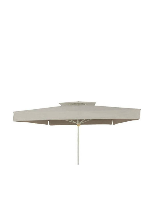 Professional Aluminum Squared Parasol Ecru 4x4m