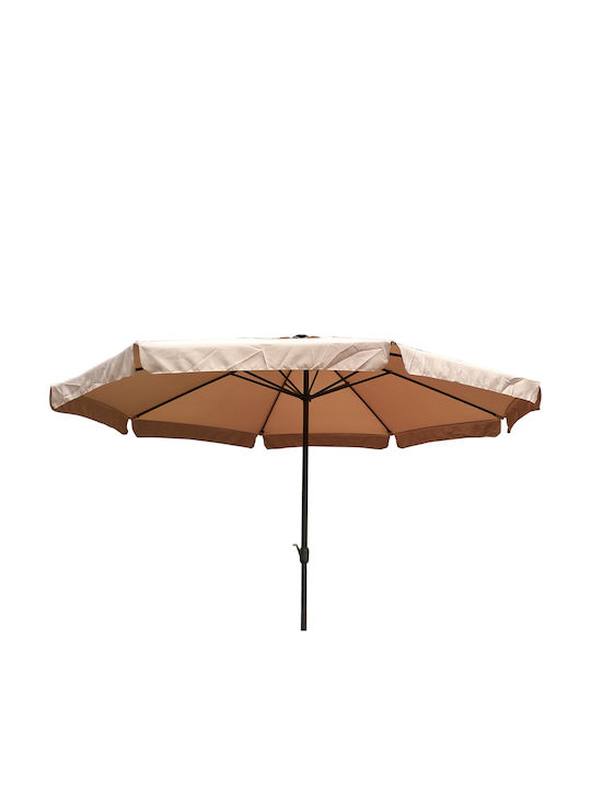 Square Parasol Metal Beige 4x4m
